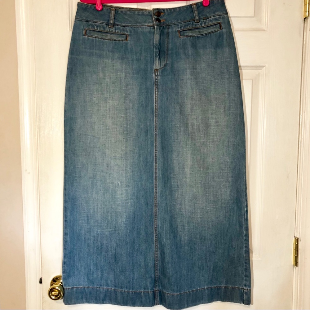 Old Navy Light Blue Denim Maxi Skirt Size 12